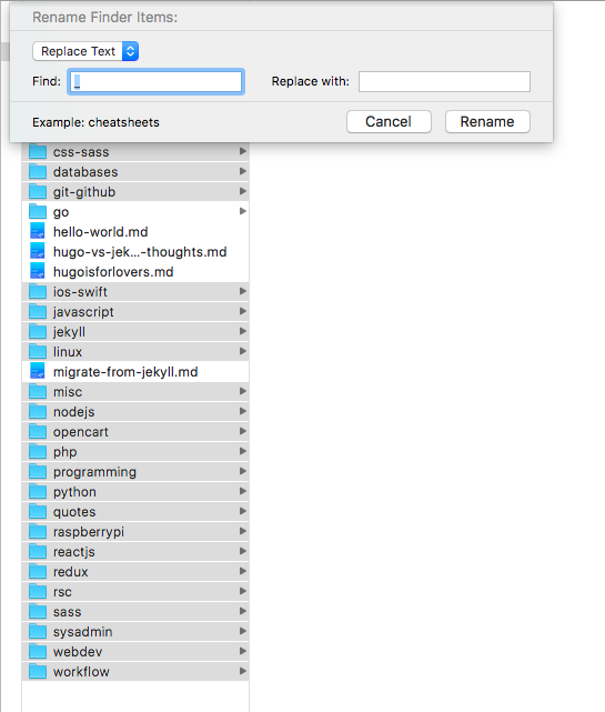 Batch rename folders on macOS